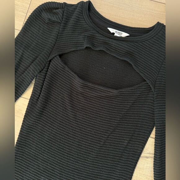 BB Dakota Steve Madden Black Cut Out Rib Knit Dress extra small sweater XS - Picture 3 of 3
